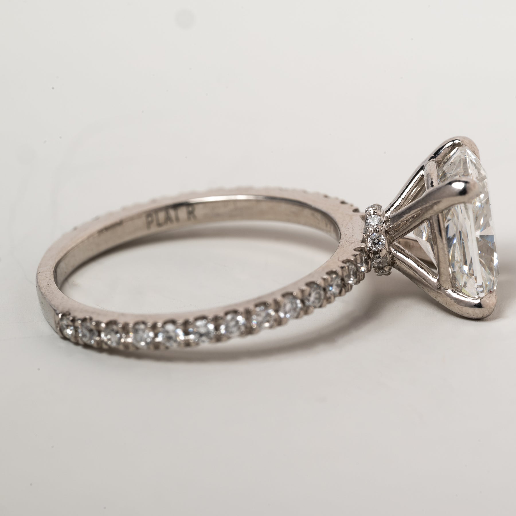Platinum 2.16ct Lab Grown Cushion Engagement Ring