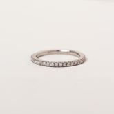 platinum lab grown diamond pave french split prongs 3/4 eternity wedding band