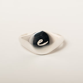 sterling silver engraved initial signet ring