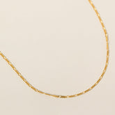 14k yellow gold dainty figaro chain bracelet 