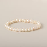 round freshwater beaded pearl stretch bracelet child size