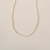 16" strand medium freshwater pearl necklace 18k yellow spring clasp