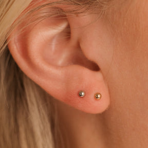 14k Polished 3mm Ball Stud Earrings