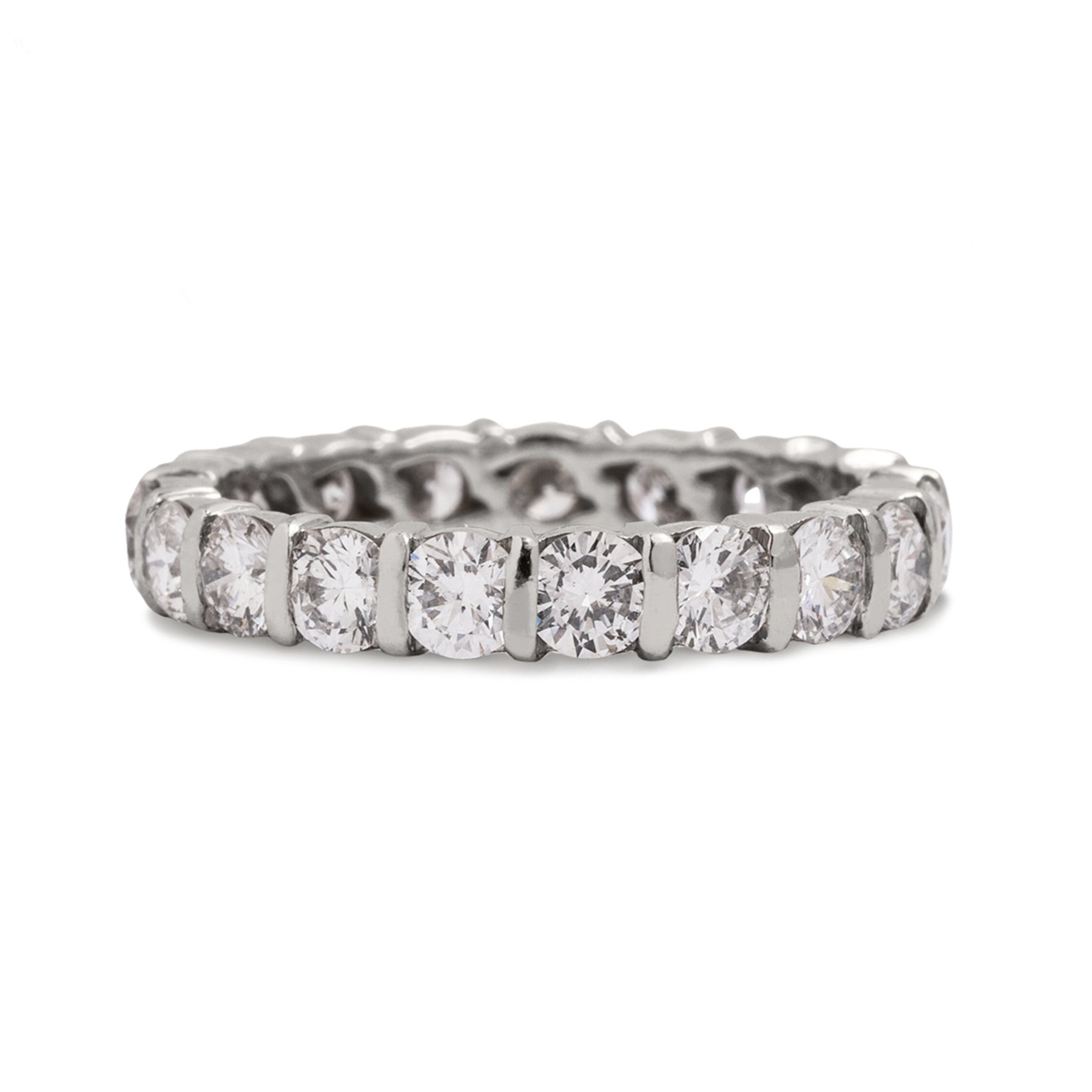 Platinum estate bar set diamond eternity band