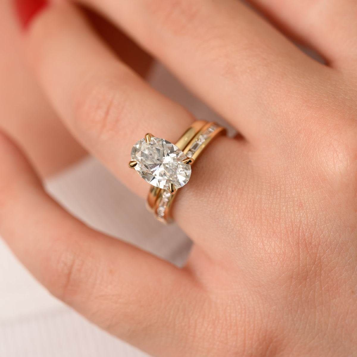 3.02ct Oval Lab Grown Diamond Lily Ring