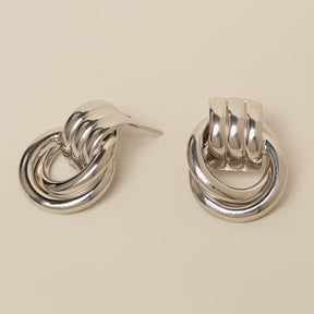 sterling silver knotted door knocker chunky statement earrings