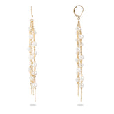 18k yellow gold freshwater pearl chandelier dangle earrings