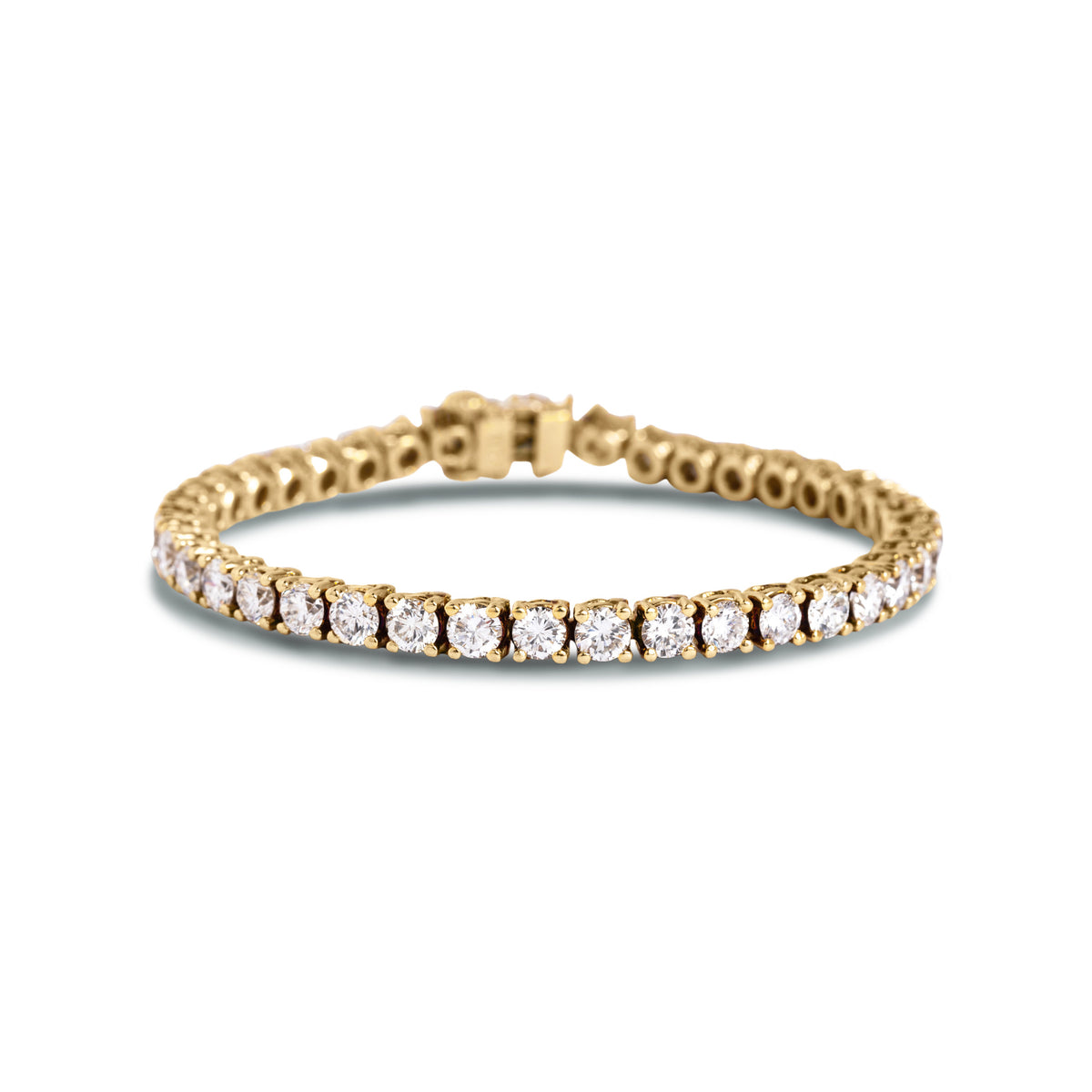 estate 18k yellow gold ~8tcw diamond tennis bracelet