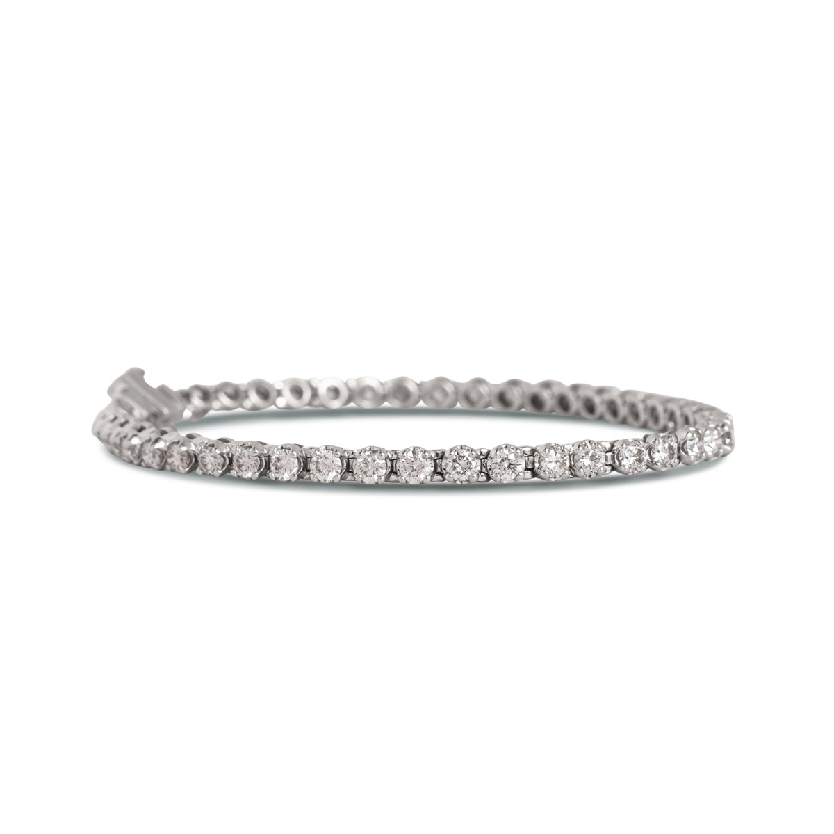 10k white gold estate diamond tennis bracelet