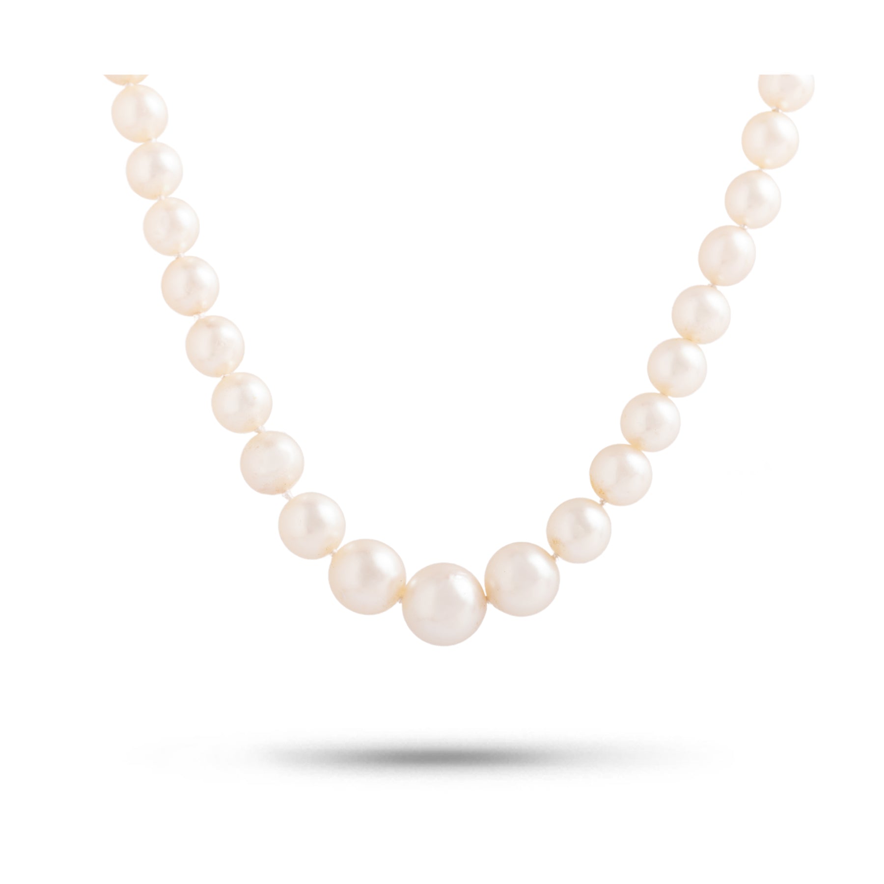 18k yellow gold estate graduated pearl necklace 18 inches