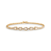 14k yellow gold emerald cut diamond illusion tennis bracelet