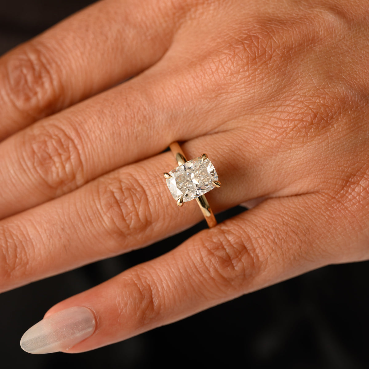 2.83ct Elongated Cushion Lab Grown Diamond Mira Ring