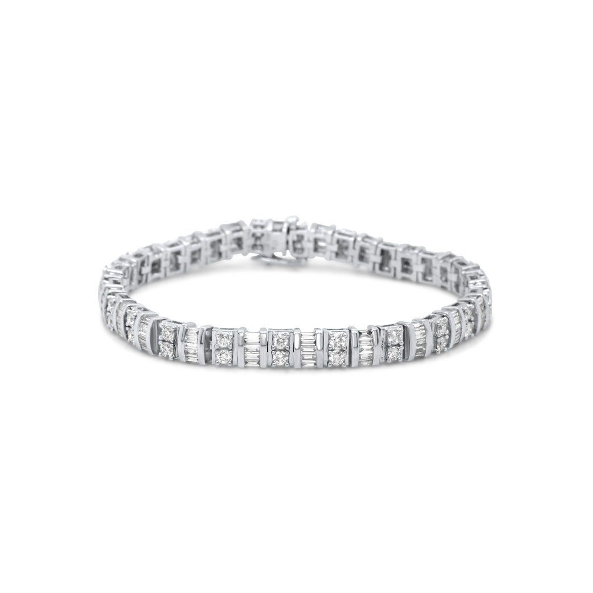 14k white gold estate diamond bar set tennis bracelet