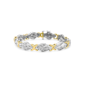estate 14k yellow and white gold diamond bracelet