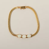 14k yellow gold oval opal chain bracelet contemporary estate