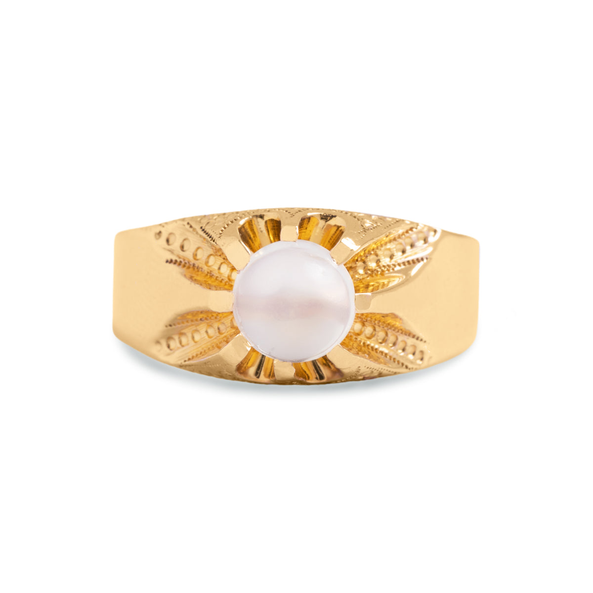 10k yellow gold moonstone wide band victorian ring