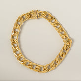 18k yellow gold custom double curb chain safety clasp closure