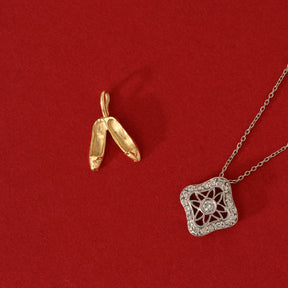 14K Yellow Gold Ballet Flats Charm