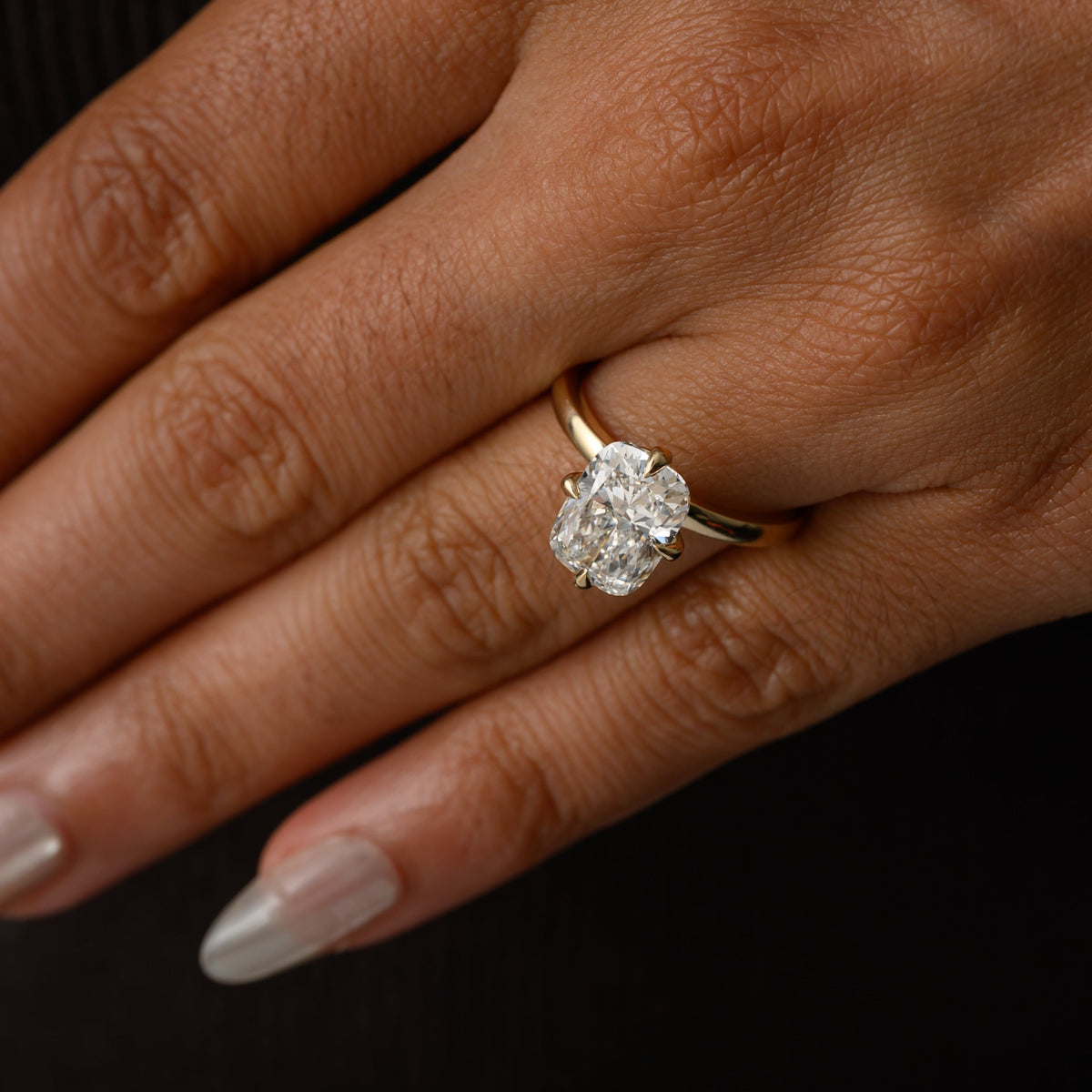 2.98ct Elongated Cushion Lab Grown Diamond Sawyer Ring