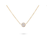 14k yellow gold bezel set 0.56ct lab grown diamond pendant necklace