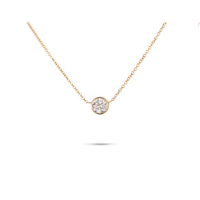 14k yellow gold bezel set 0.56ct lab grown diamond pendant necklace