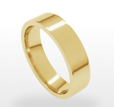14KY 5mm Flat Comfort Fit Men's Band, Size 8