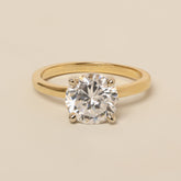 14k gold platinum two-toned low basket setting solitaire engagement ring