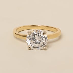14k gold platinum two-toned low basket setting solitaire engagement ring