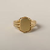 14k yellow gold blank estate signet ring