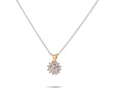 10k yellow gold estate diamond cluster pendant necklace