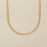 14k yellow gold polished heart link chain necklace