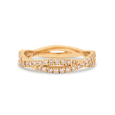 14k gold diamond crossover wedding ring
