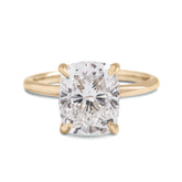 3.46ct cushion cut lab grown diamond solitaire 14k gold engagement ring