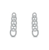 Estate 14k White Gold Diamond Circular Drop Earrings