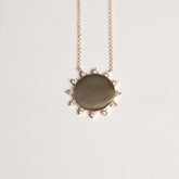 14k yellow gold round diamond halo personalized engraving pendant necklace