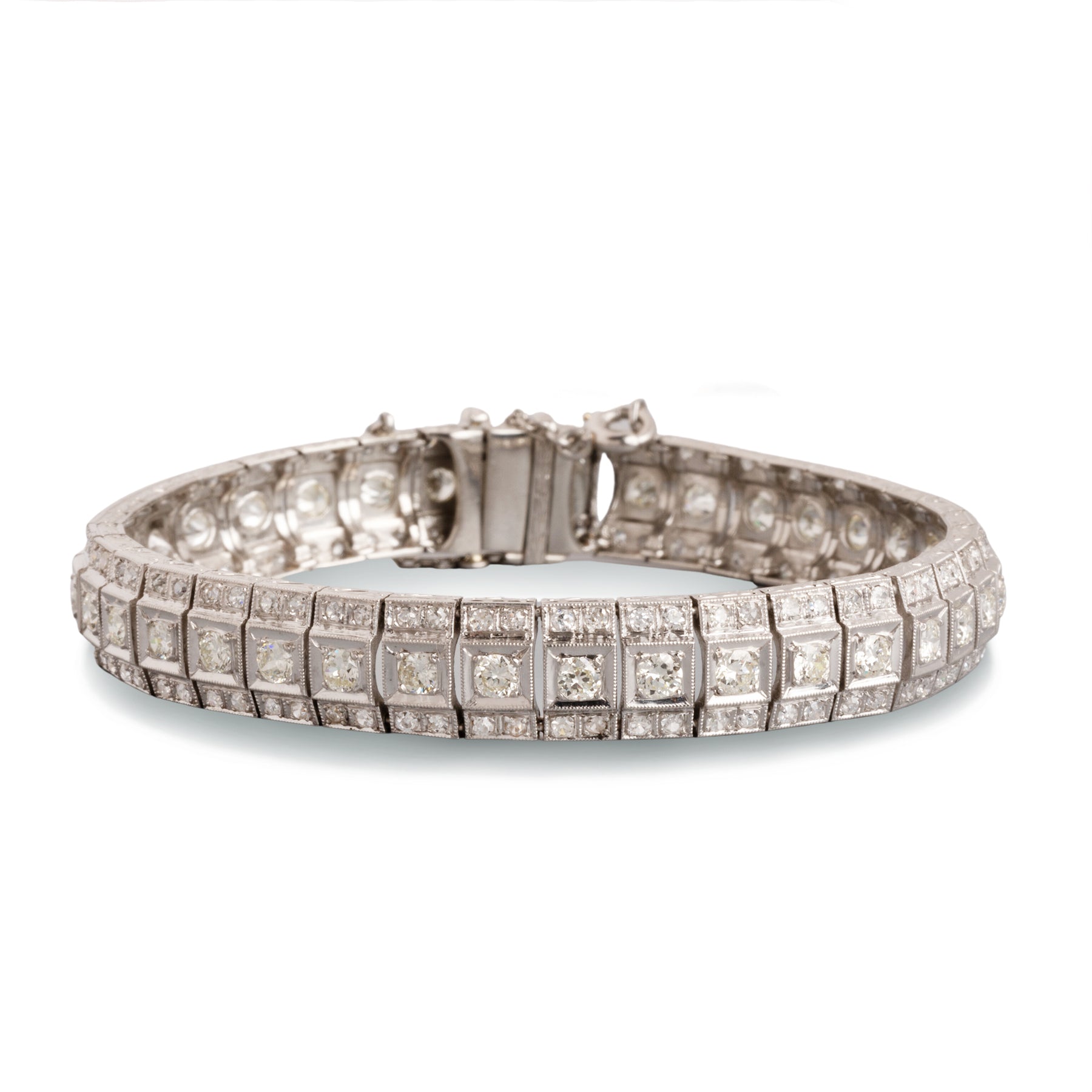 Platinum Mid-Century ~6tcw Diamond Bracelet
