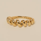 14k yellow gold phone cord ring