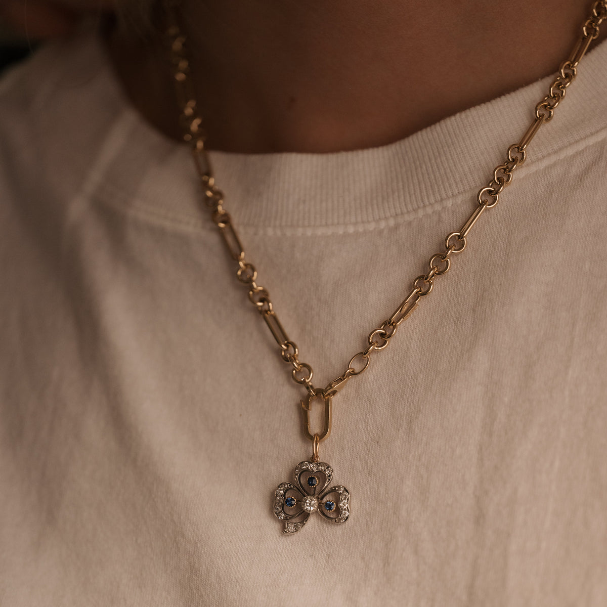 14k Gold Charm Holder Clasp