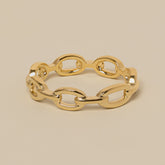 14k yellow gold plain chain link ring
