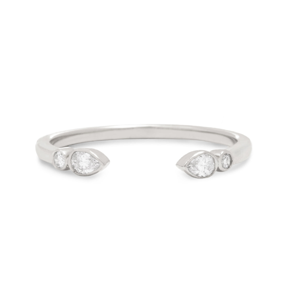 14KW Pear Diamond Open Band Size 6.75