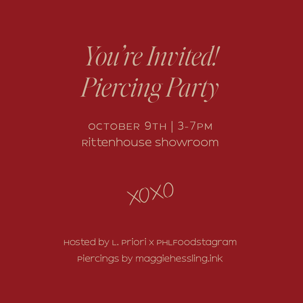 10/9 Piercing Party - Reserve Your Spot!