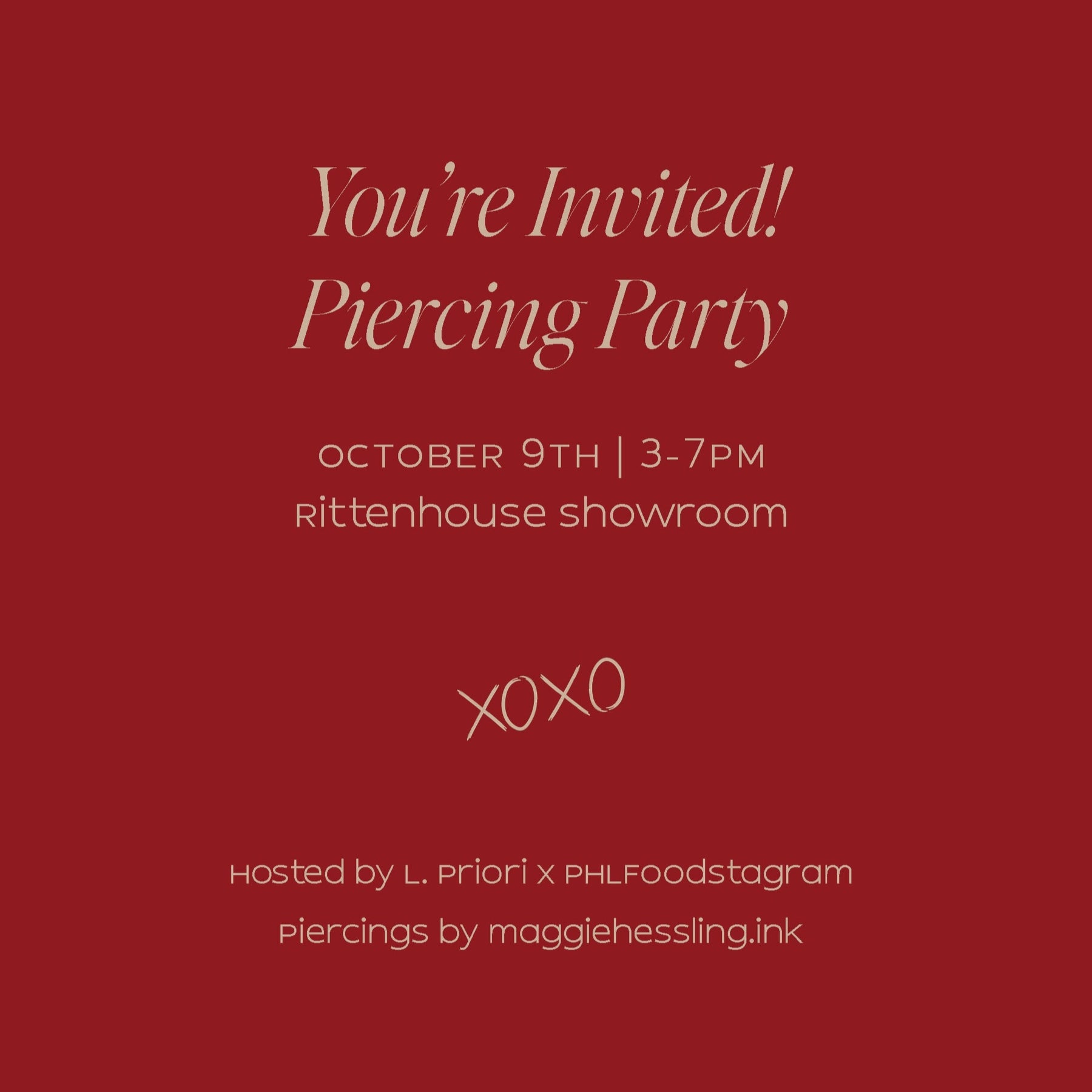 10/9 Piercing Party - Reserve Your Spot!