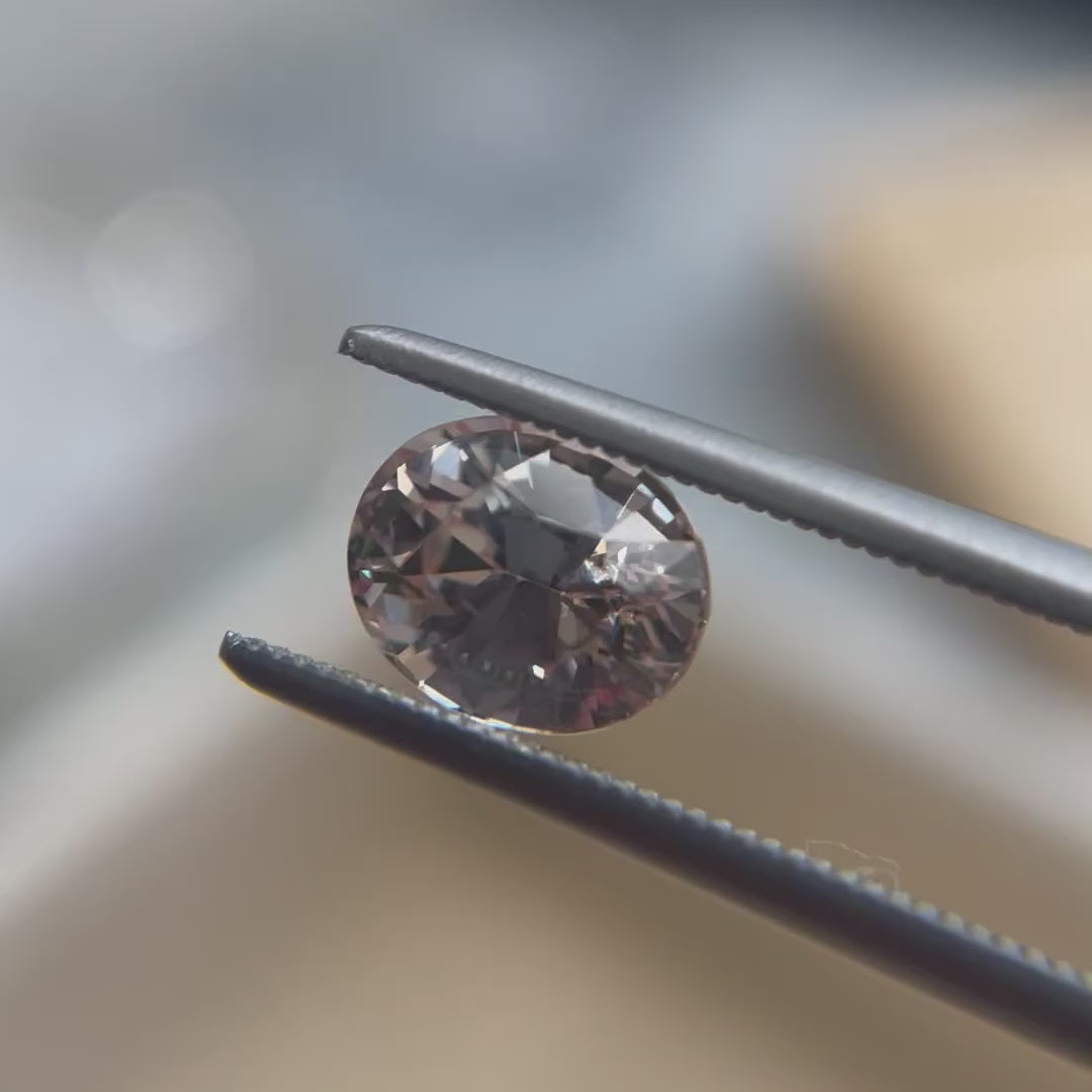 1.09ct Peach Oval Sapphire