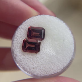 3.36tcw Emerald Cut Pink Tourmaline Pair