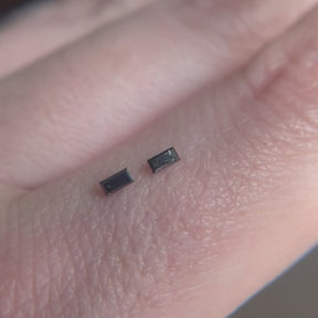 0.13tcw Black Baguette Diamond Pair