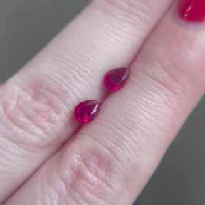1.16tcw Pear Shape Ruby Pair
