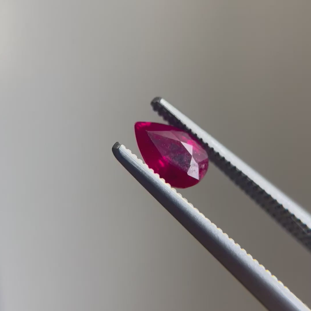1.16tcw Pear Shape Ruby Pair