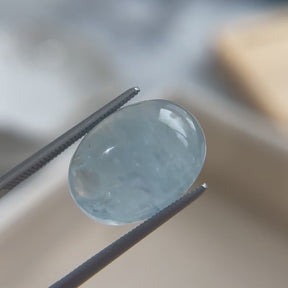 8.91ct Oval Cabochon Milky Aquamarine