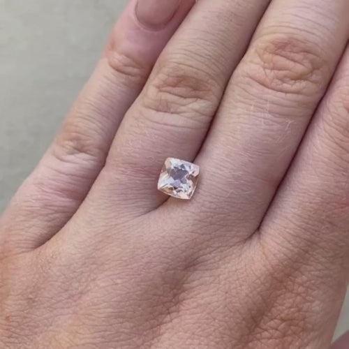 1.39ct Cushion Cut Peach Morganite