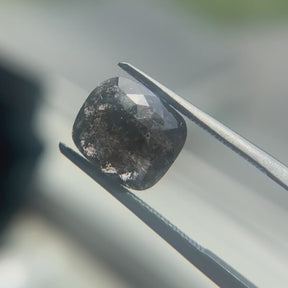 3.36ct Rose Cut Cushion Gray Diamond